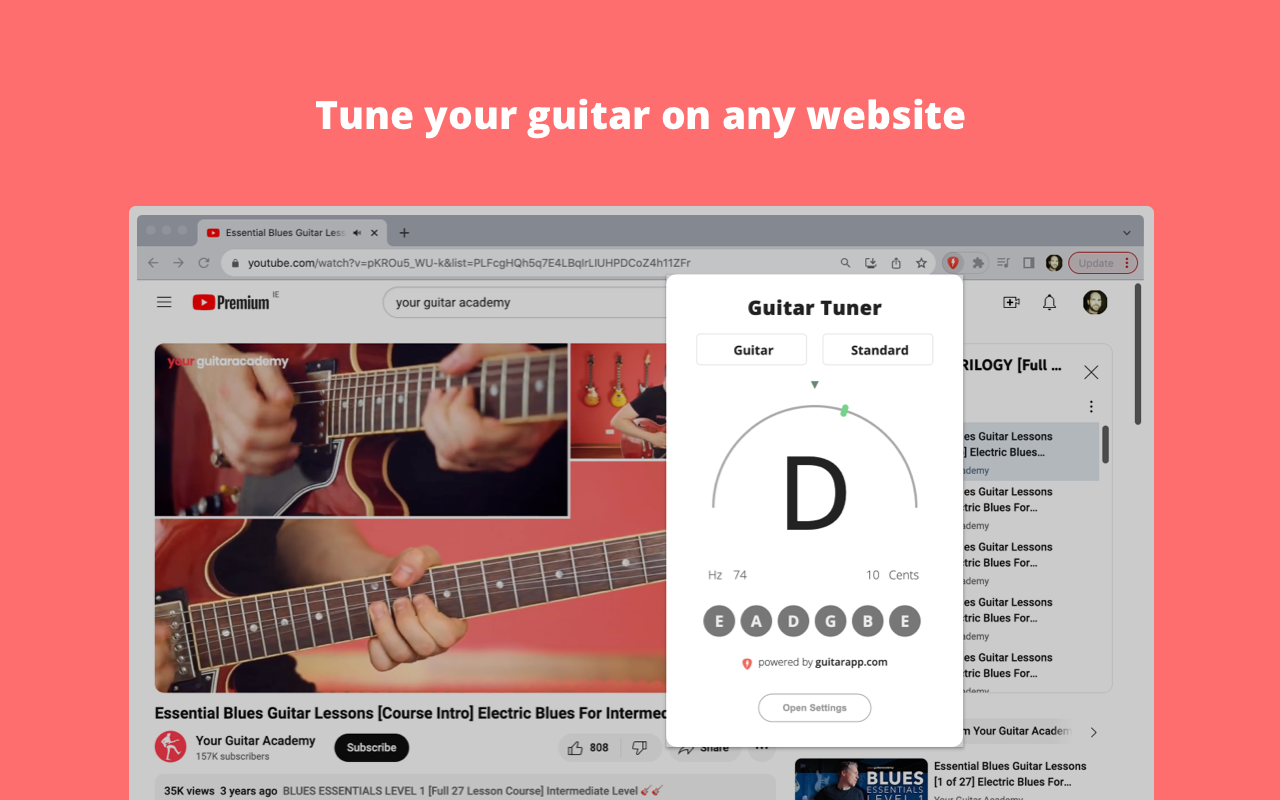 Tuner de guitare (extension chromée) media 1
