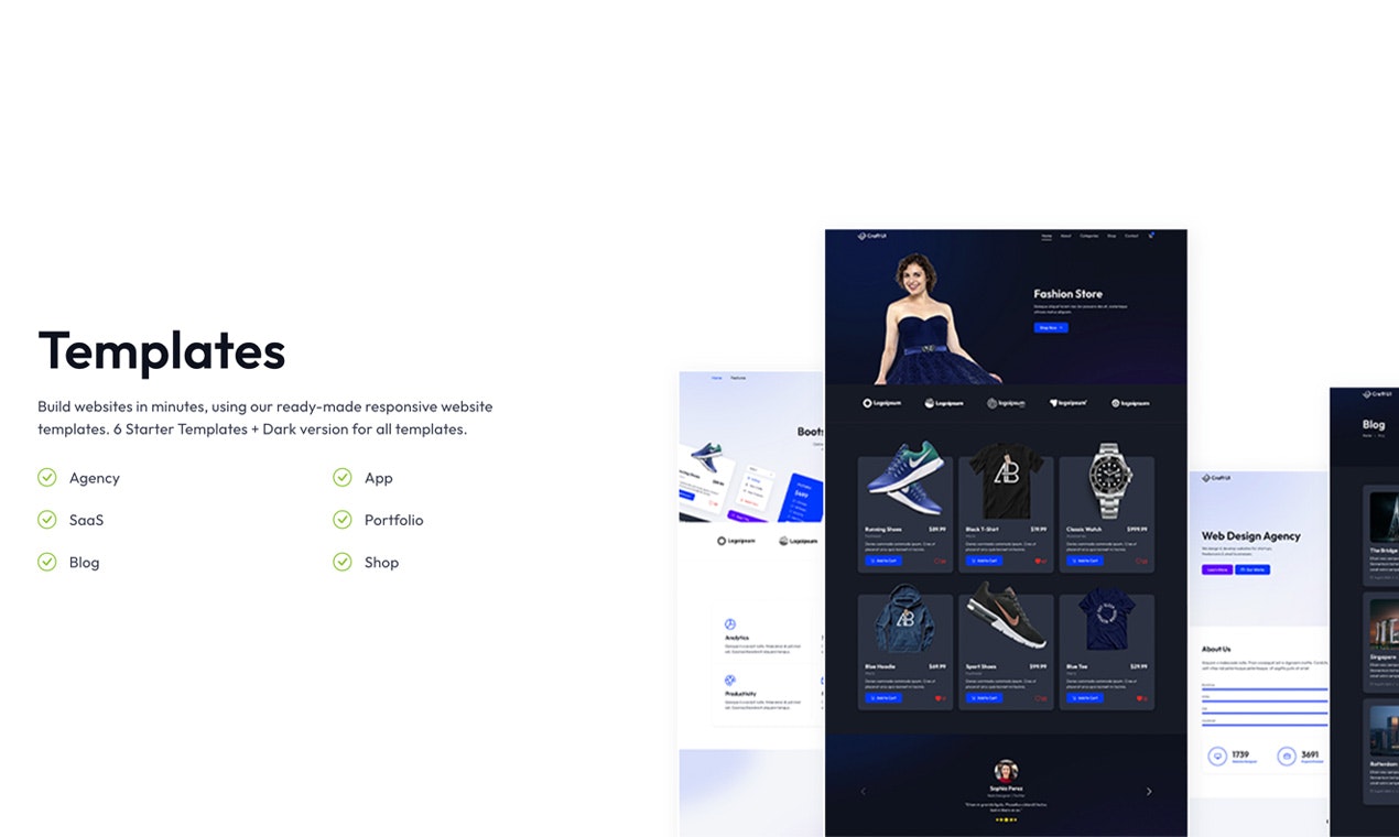 Craftui - Bootstrap 5 Tasarım Sistemi - Bootstrap 5 için kodlanmış bileşenler, bölümler ve şablonlar medya 5