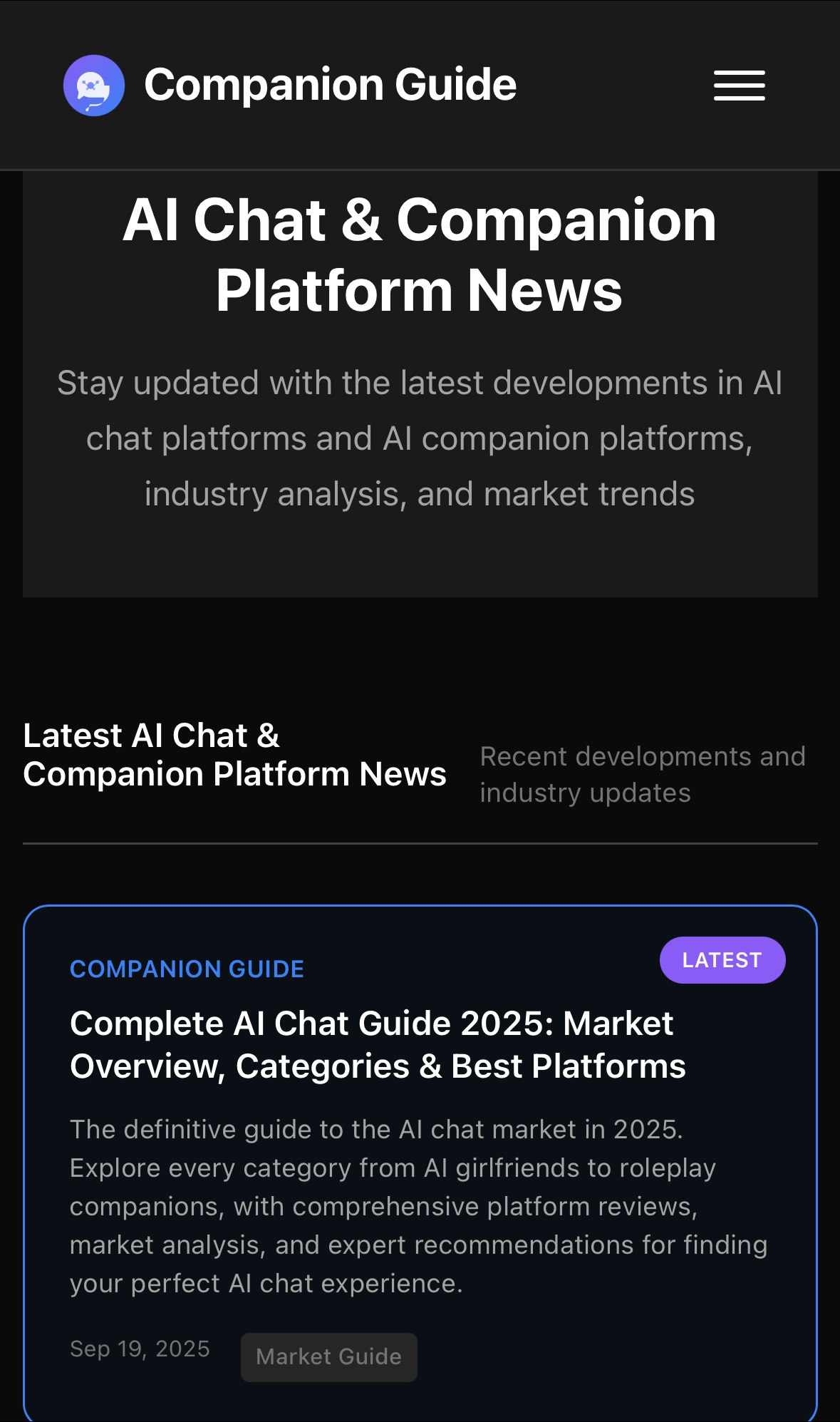 Média Companionguide.ai - Les meilleures compagnons d'IA et plateformes de chat 7