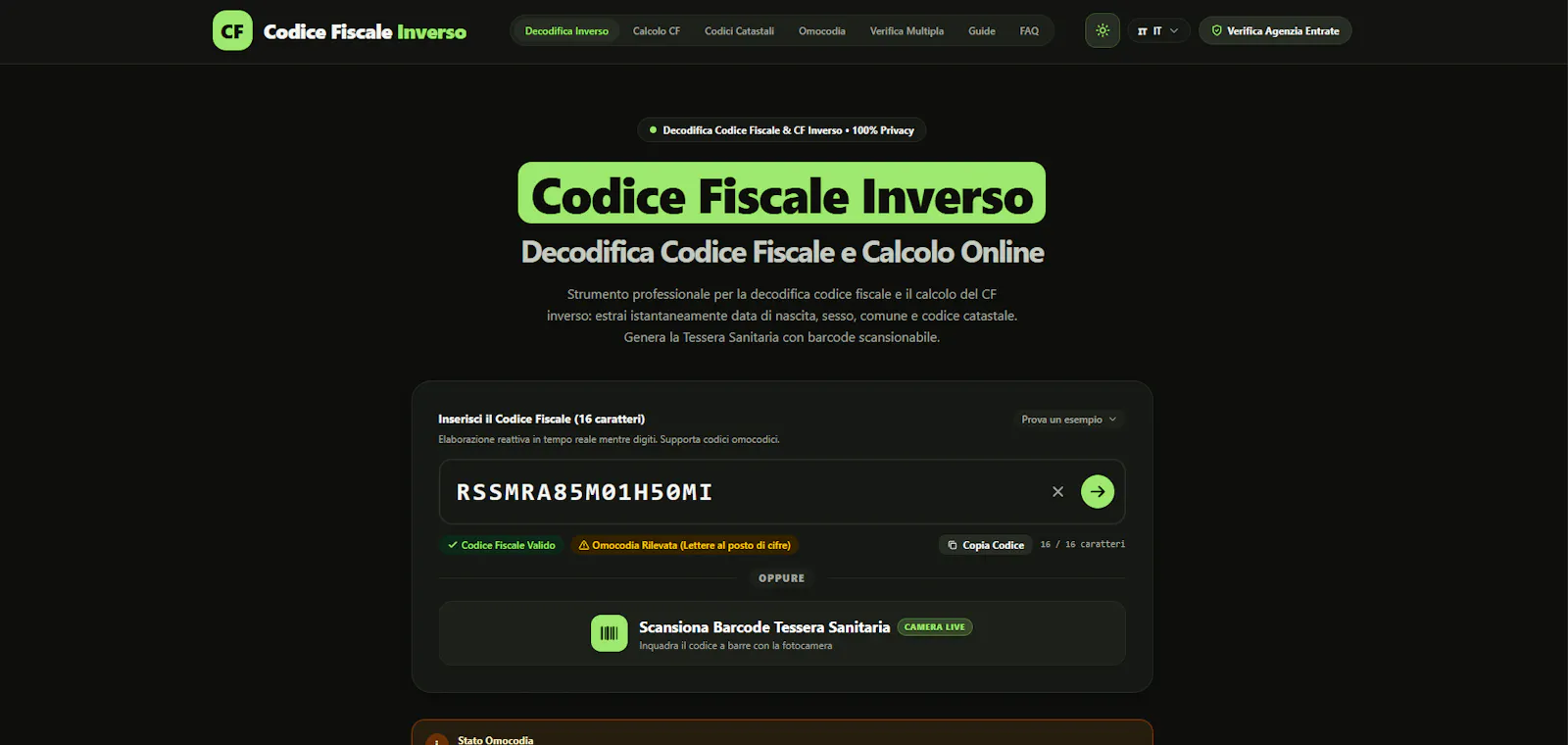 Codice Fiscale Inverso screenshot 2
