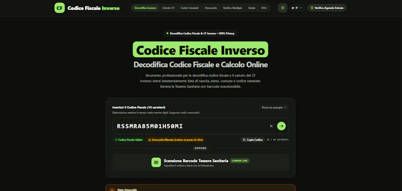 Codice Fiscale Inverso screenshot 2