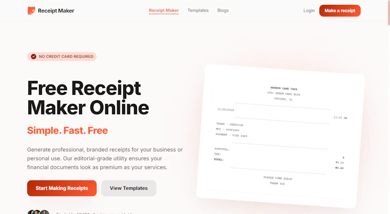 Free Receipt Maker screenshot 1