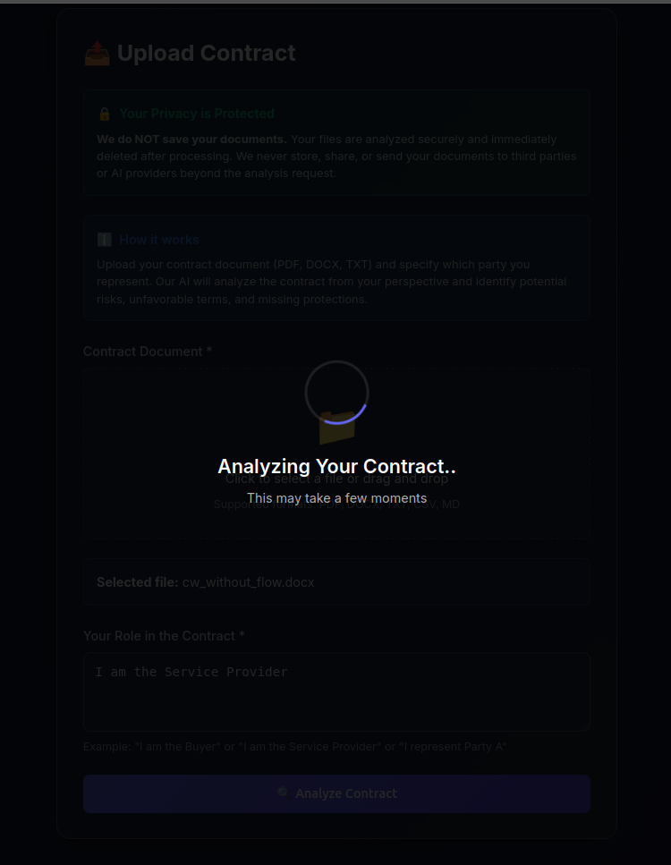 ReviewMyContract - Screenshot 2 showing product features and functionality