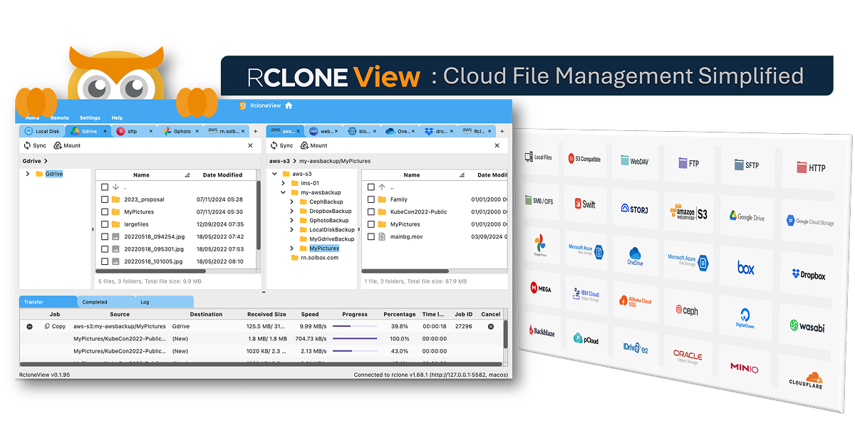 Média Rcloneview - Une interface graphique simple pour gérer la synchronisation RClone et multi-cloud 1