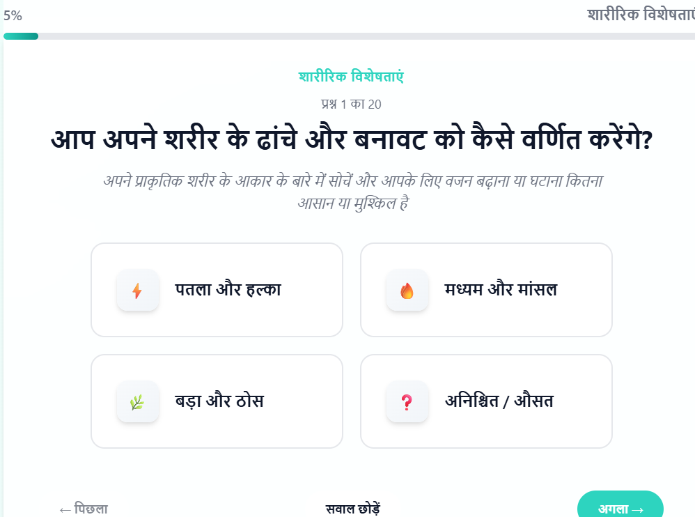 Free Ayurvedic Body Type Finder - Screenshot 4 showing product features and functionality