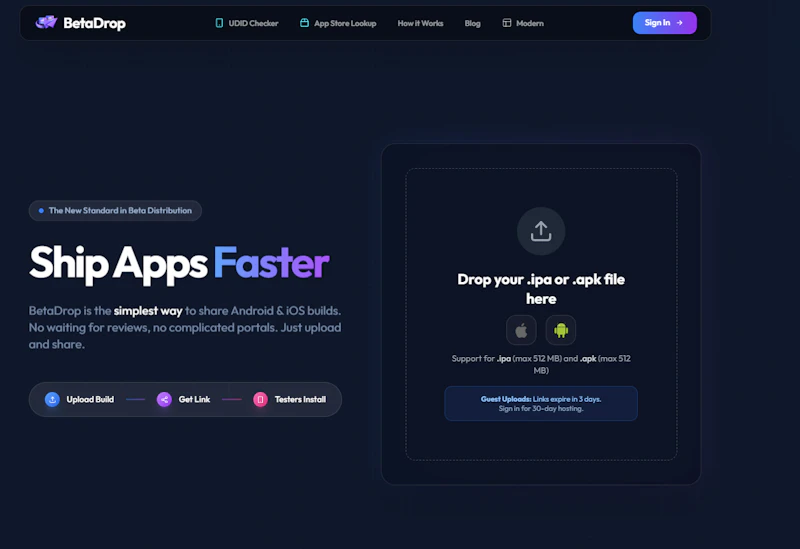 BetaDrop screenshot 2