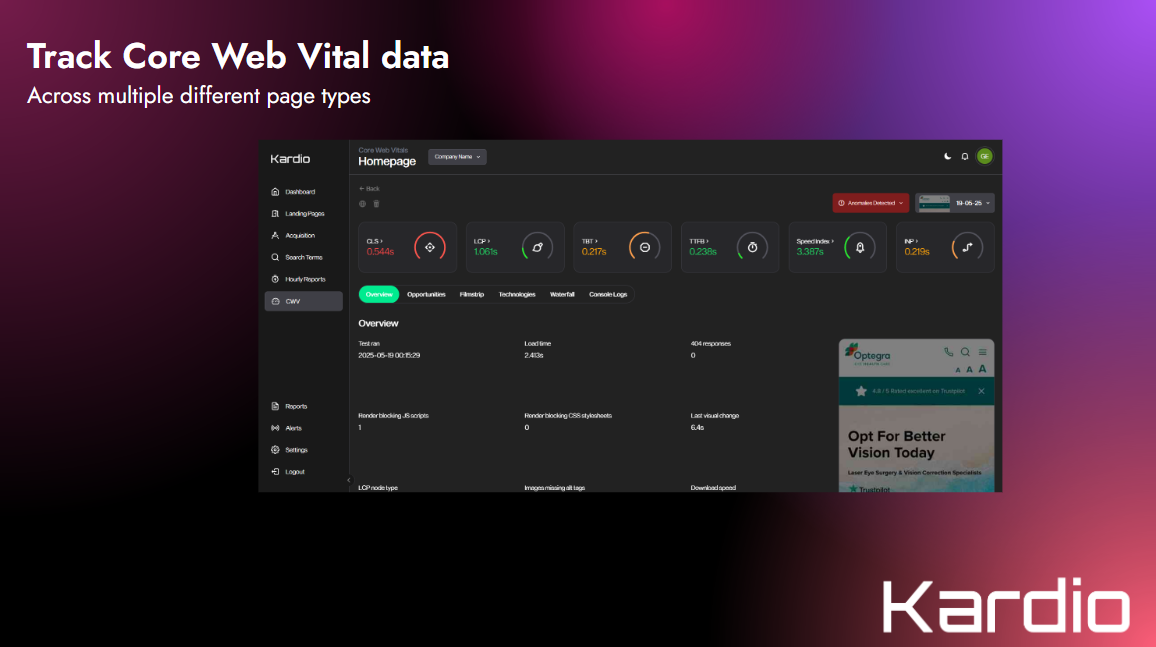 Kardiyo - Gerçek Zamanlı Web Performans Öngörüleri ve Uyarıları medya 6