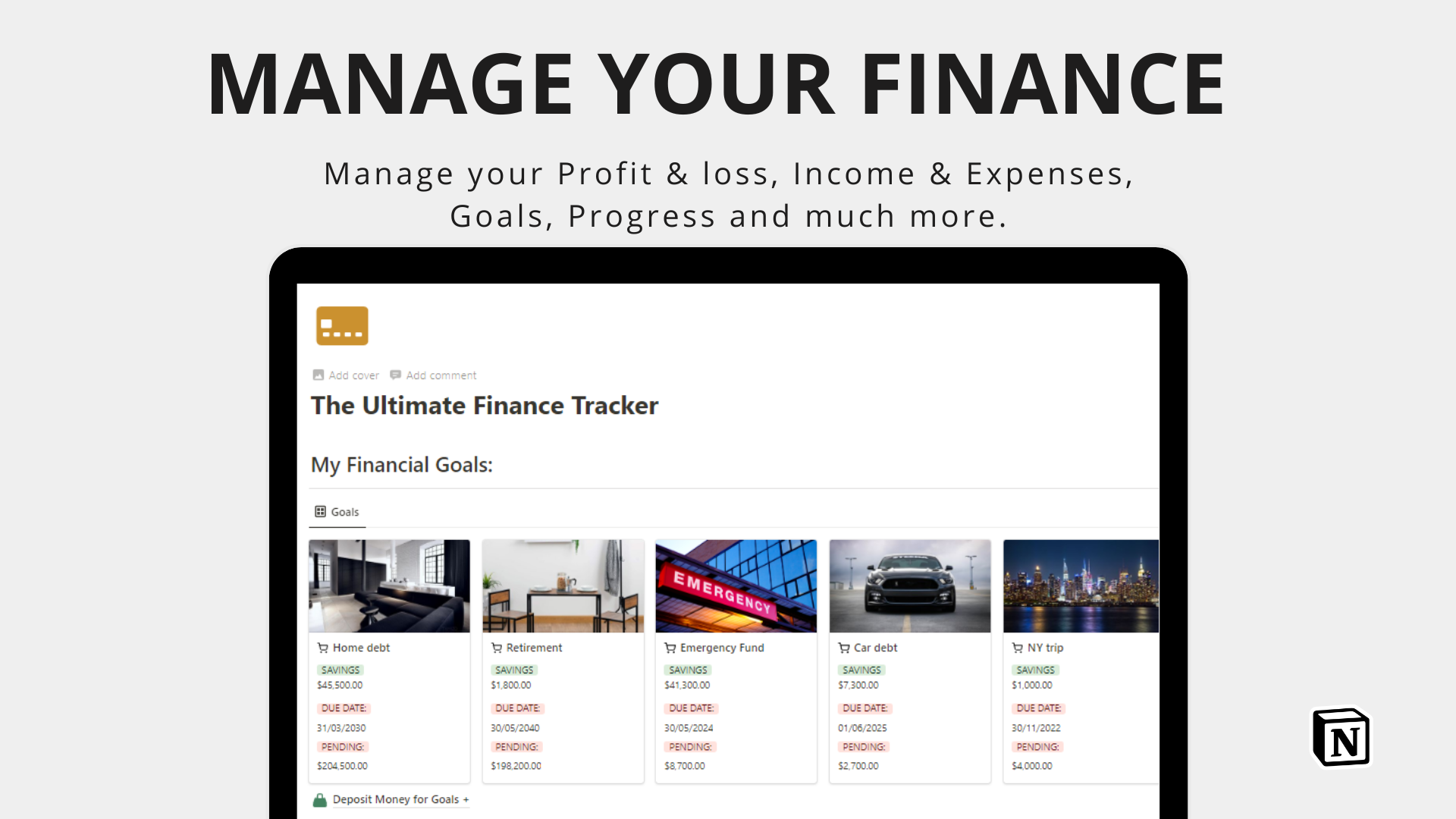 Mídia 3 de O melhor rastreador de finanças pessoais - Gerencie seu lucro e perda, receita e despesas, meta, progresso