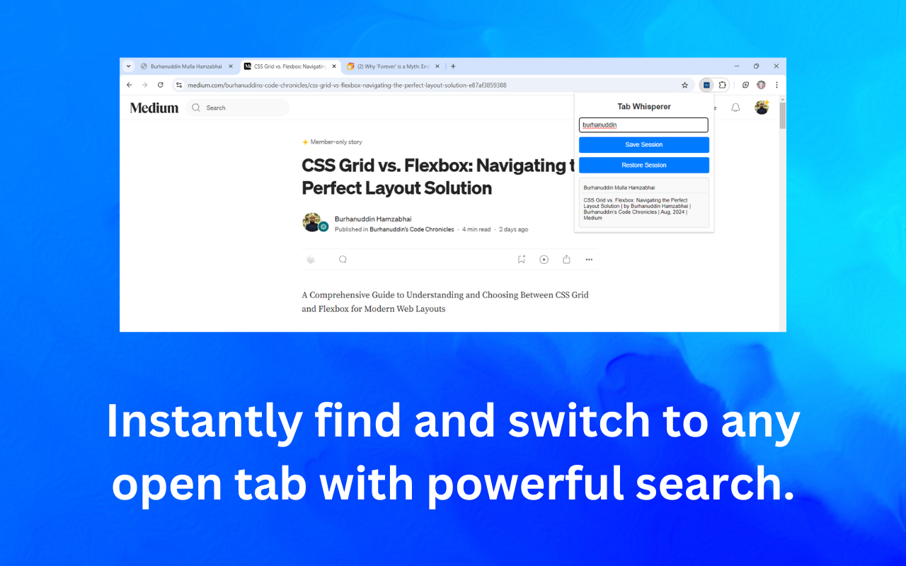 Tab Whisperer - Screenshot 3 showing product features and functionality
