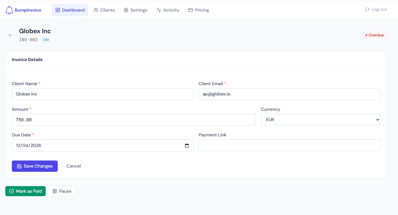 BumpInvoice gallery image