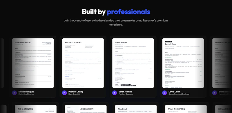 Resumex.dev screenshot 2