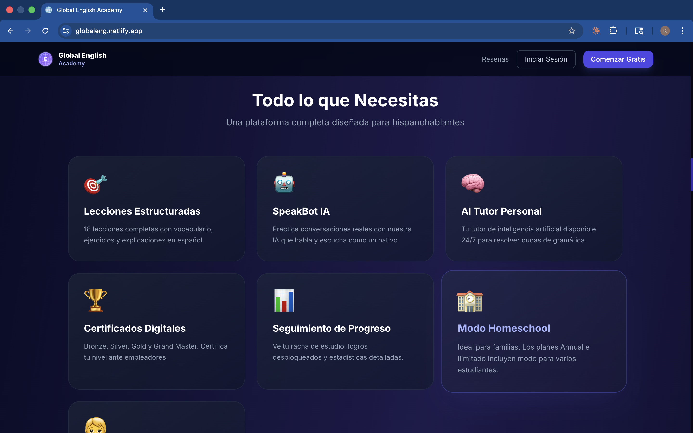 Global English Academy - Screenshot 4 showing product features and functionality