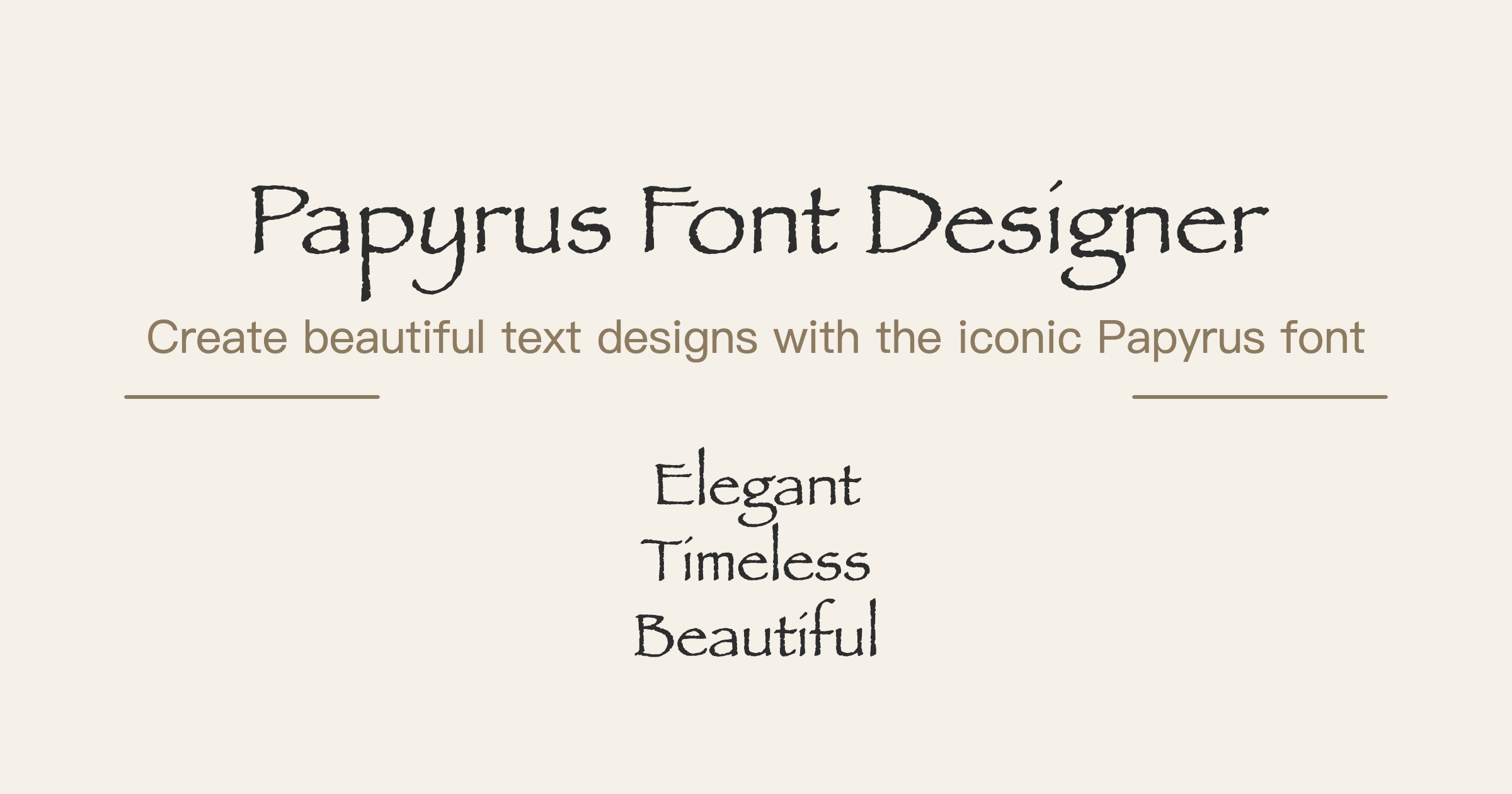 Papyrus -Schriftdesigner - Erstellen Sie schöne Textdesigns Medien 1