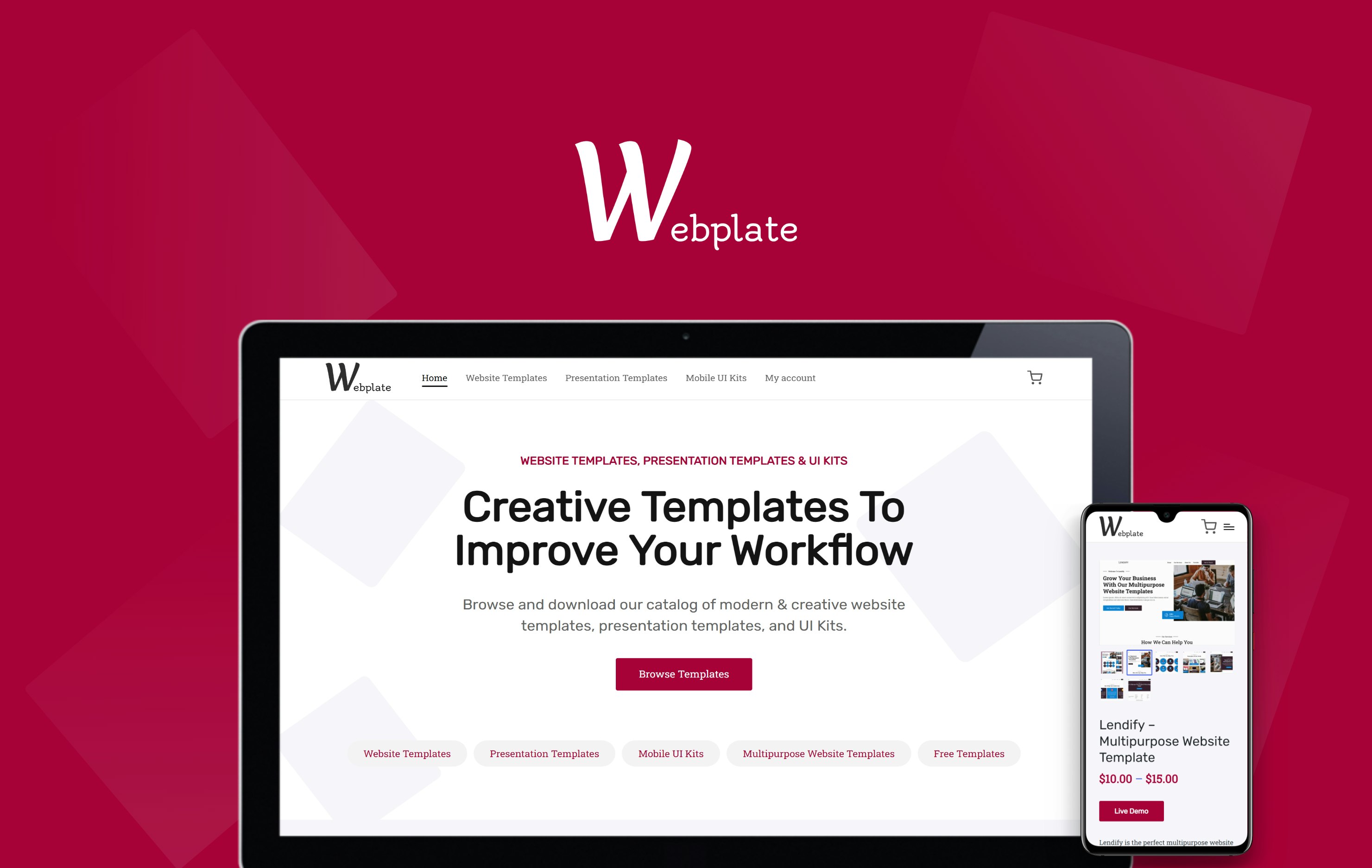 Webplate.io - 웹 사이트 템플릿, 프리젠 테이션 템플릿 및 UI 키트 미디어 1