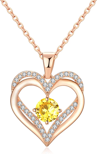 DFUNH 18K Rose Gold Necklaces for Women