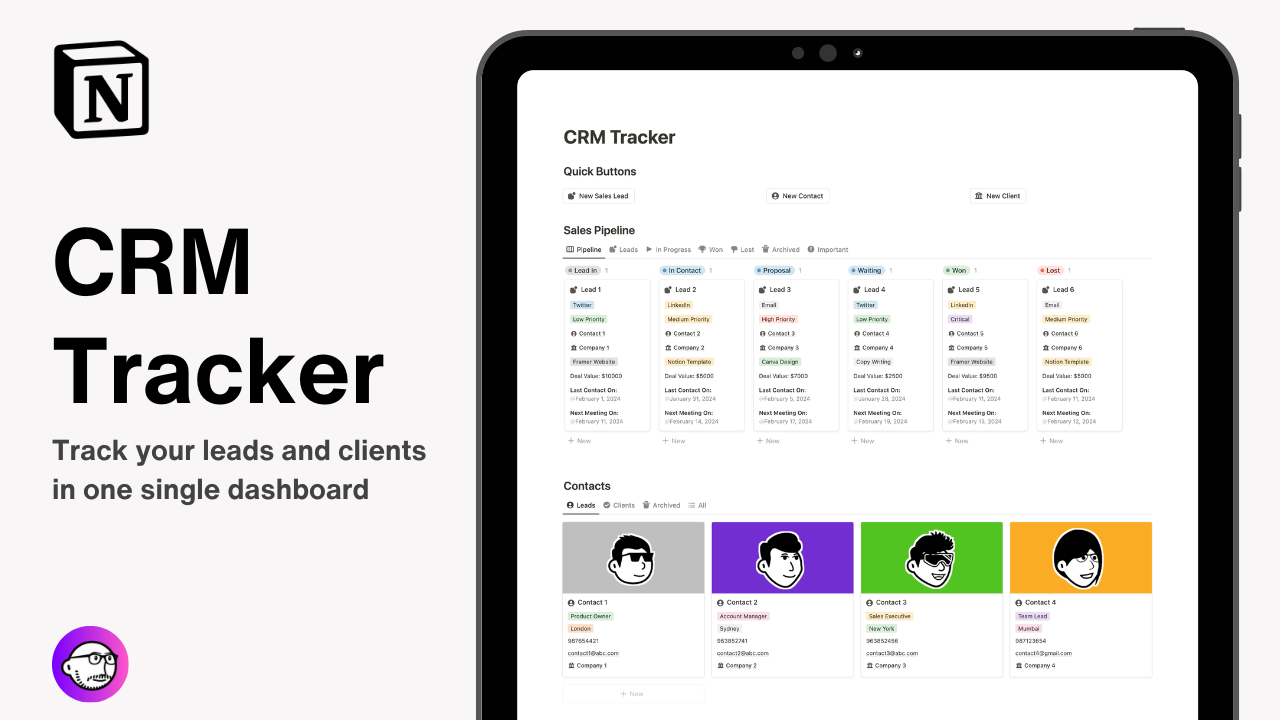 Média CRM Tracker - Suivez vos prospects et vos clients dans un seul tableau de bord 1