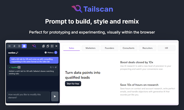 Tailscan AI for Tailwind CSS产品图