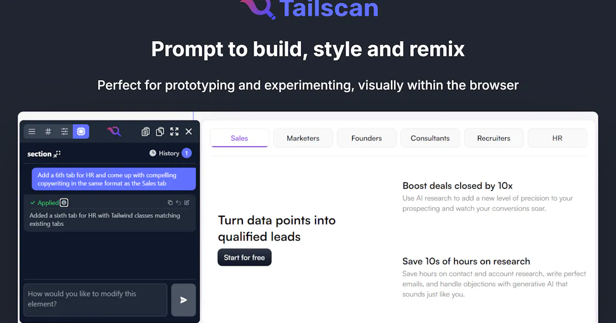 Tailscan AI for Tailwind CSS
