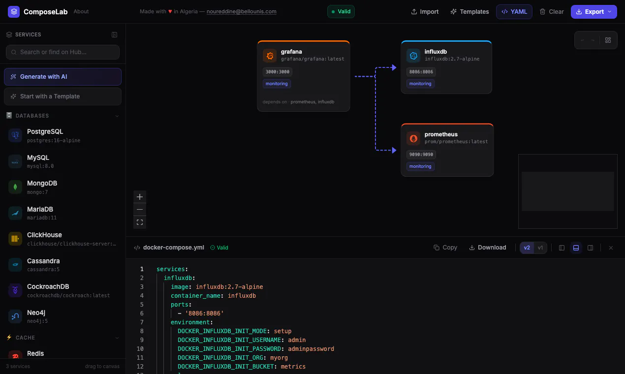 ComposeLab — Docker Compose Builder gallery image