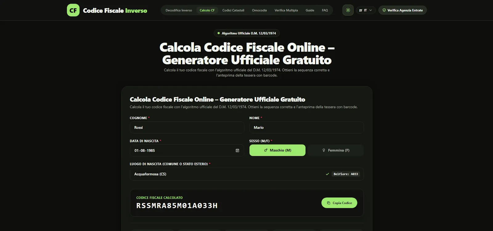 Codice Fiscale Inverso screenshot 3