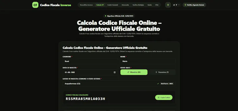 Codice Fiscale Inverso screenshot 3
