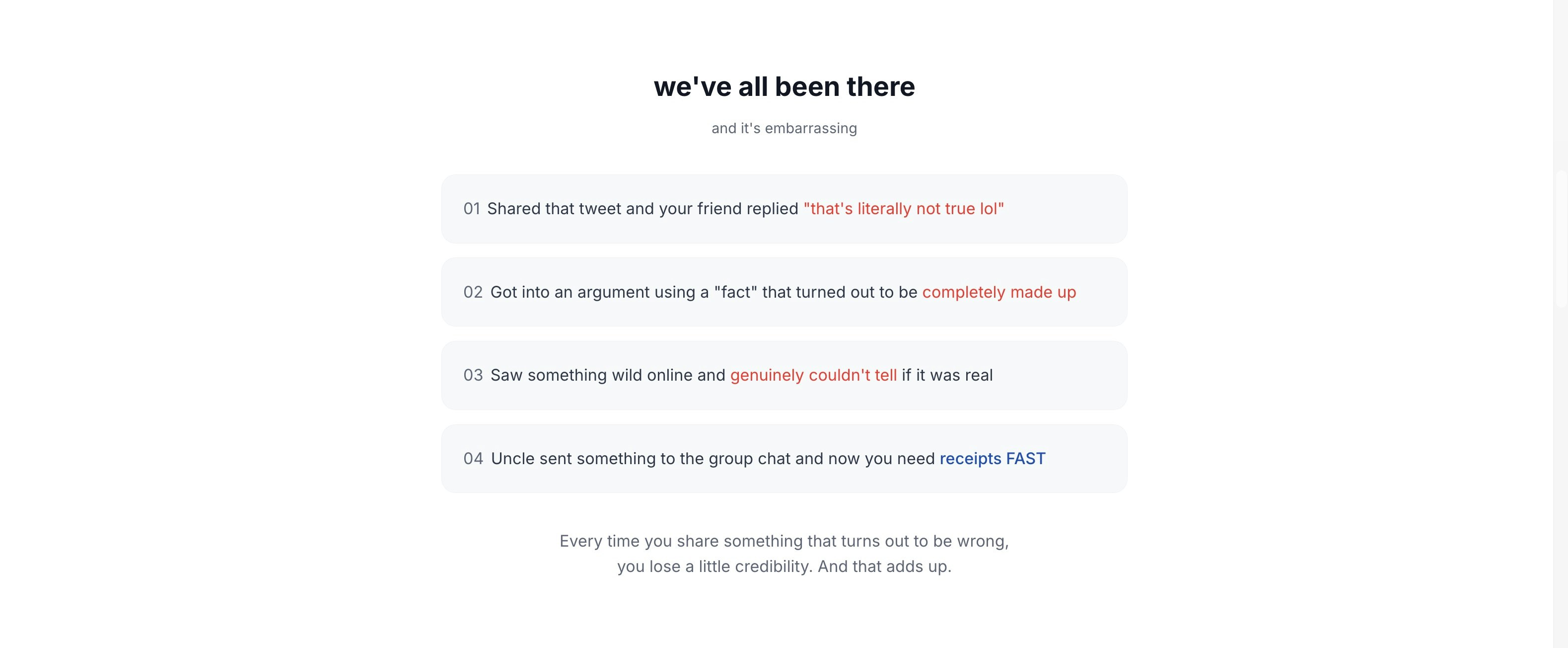 ACTUALLY! Instant Algo Fact-Checking - Screenshot 4 showing product features and functionality