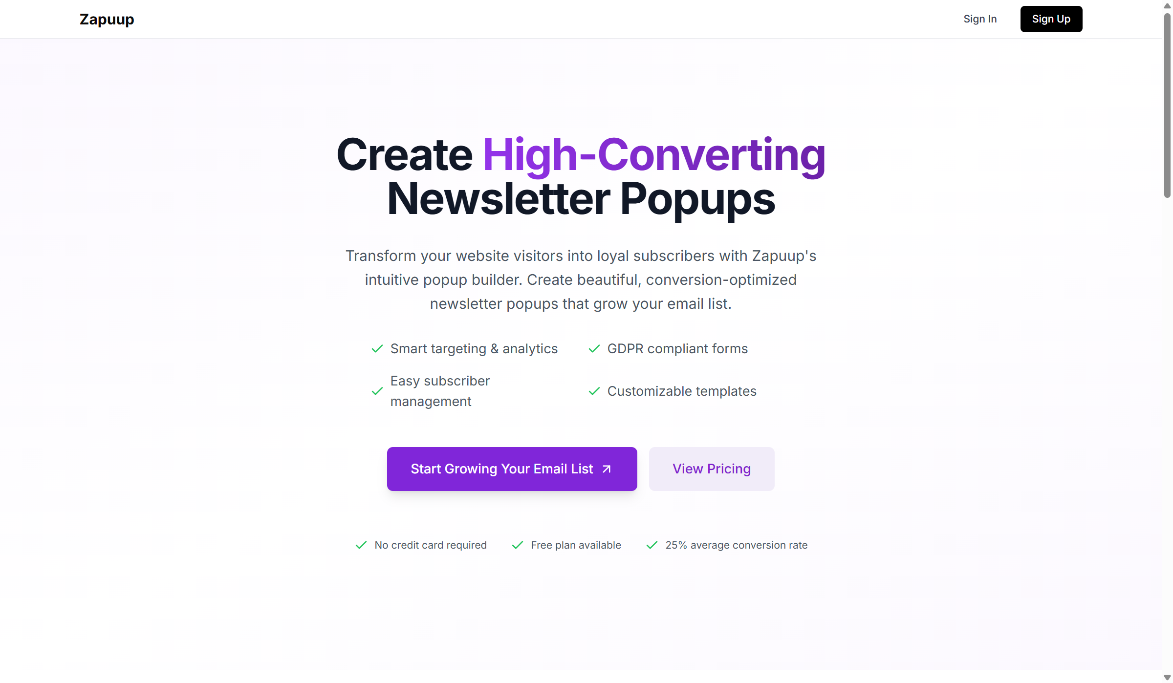 Zaeup - Ein Popup- und Newsletter -Tool, um Ihr E -Mail -Publikum auszubauen. Medien 6