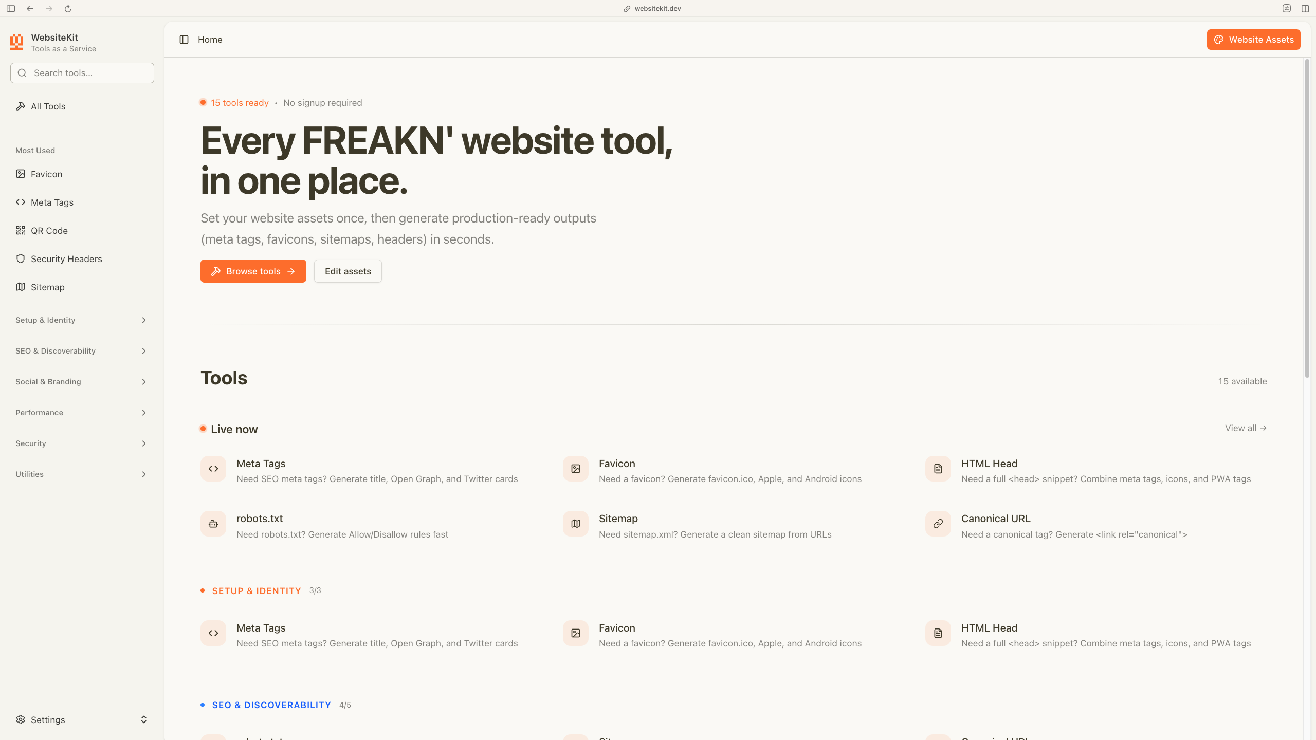 WebsiteKit - Screenshot 2 showing product features and functionality