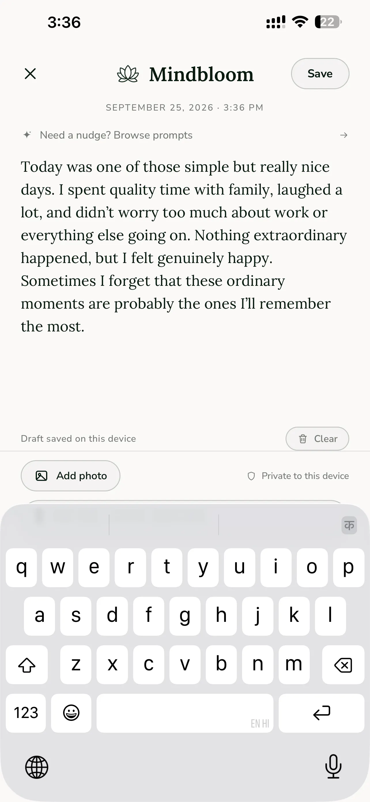 MindBloom: Private AI Journaling gallery image