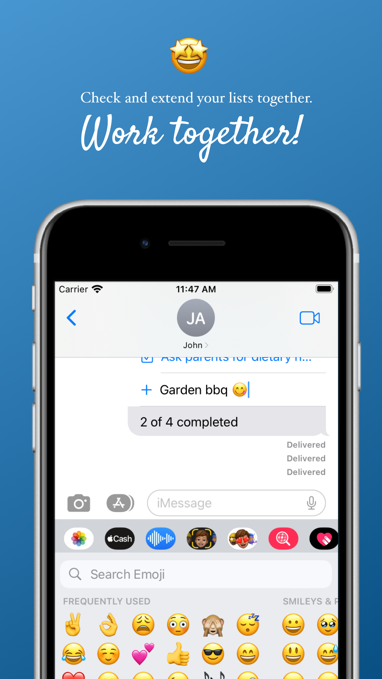 Вместе, чтобы сделать - делать списки в imessage - Задачи и дел прямо в Imessage как расширение медиа 6