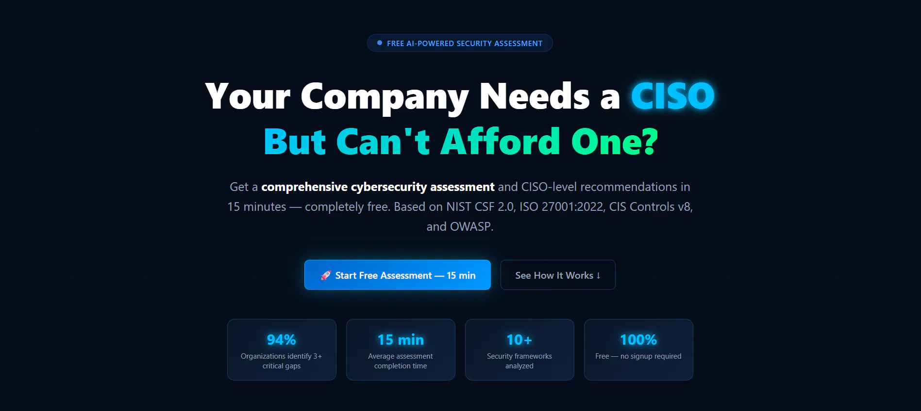 Banner del producto AI CISO Copilot