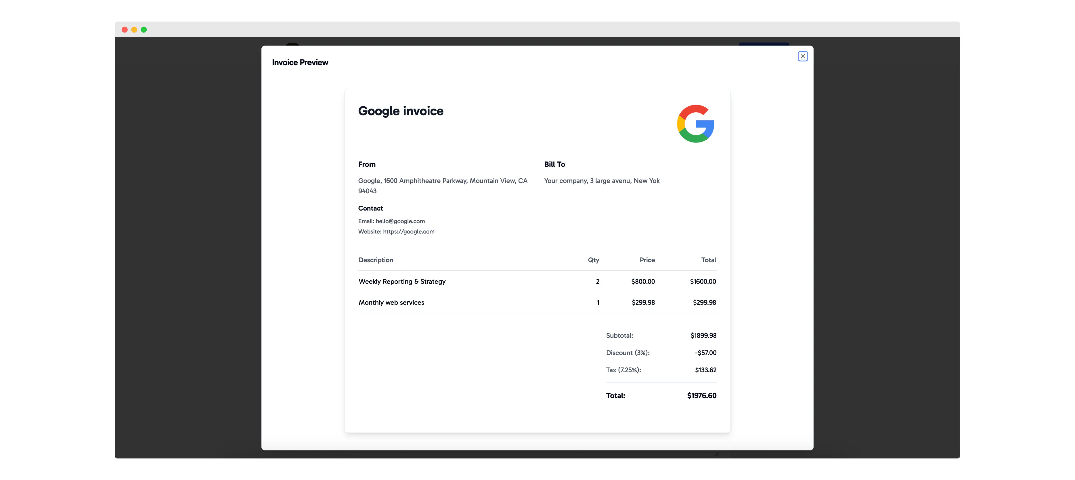 Easy Invoice Template gallery image
