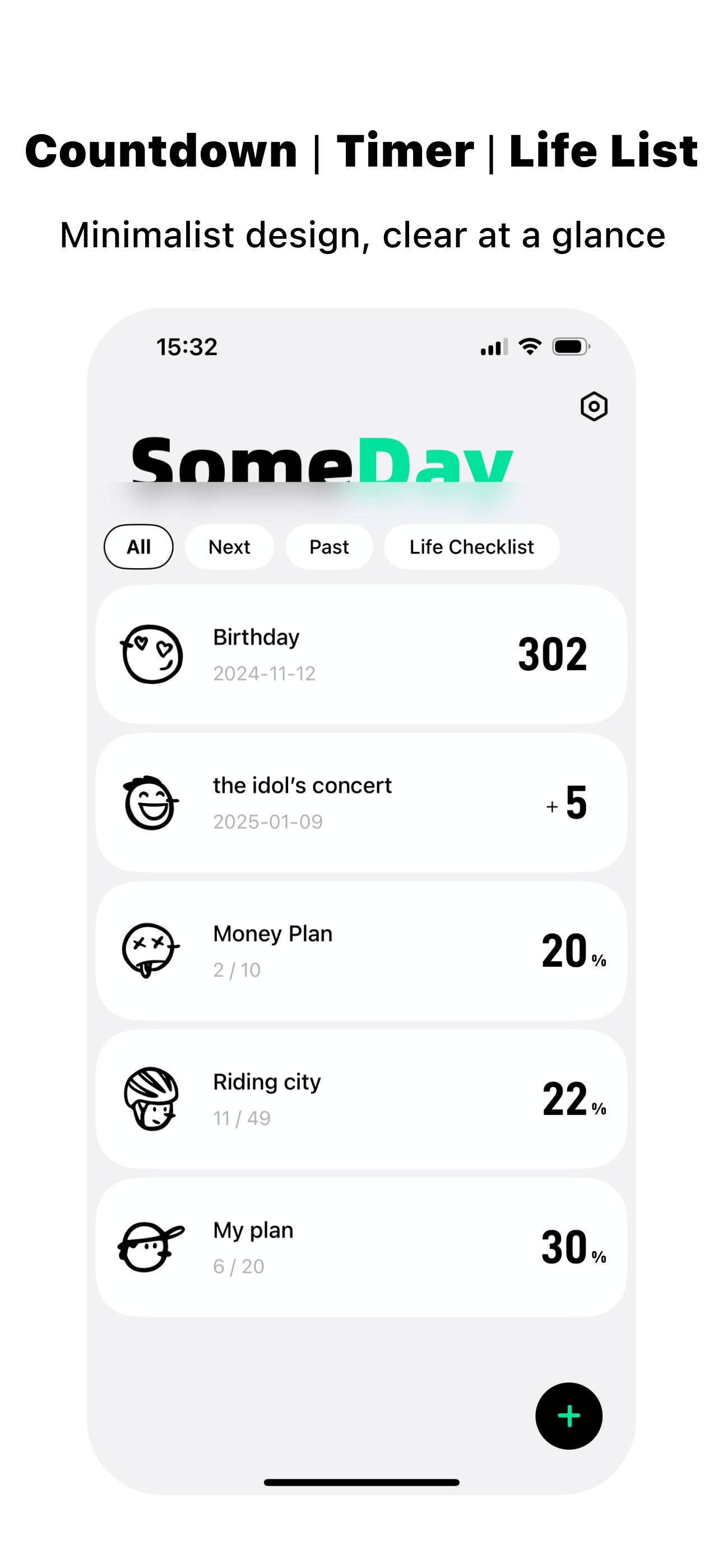 Bir gün - Geri Sayım ve Sayım - Geri Sayım, Kontup, Yıldönümü Hatırlatıcıları, Zaman Yönetimi medya 1