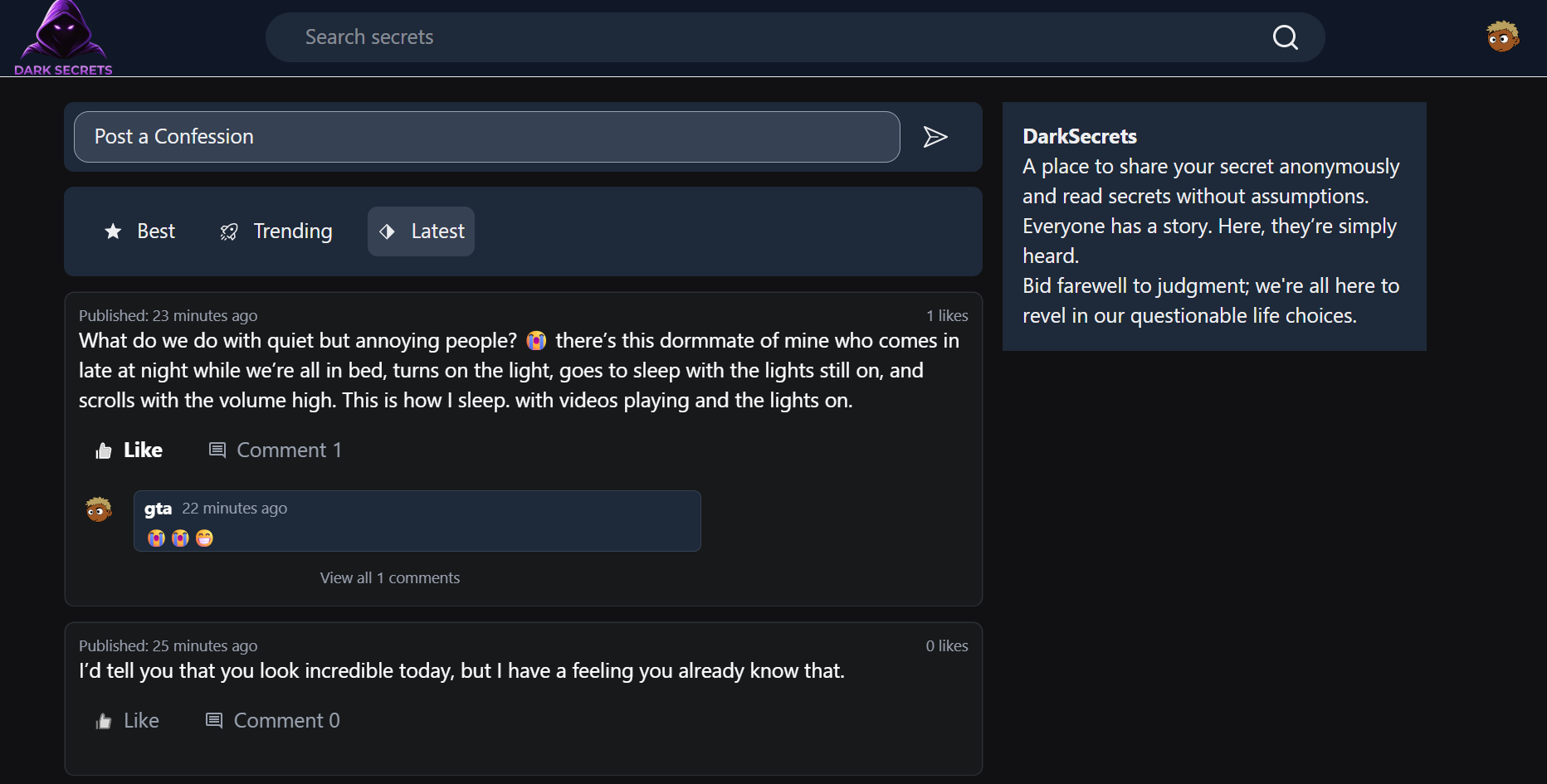 Dark Secrets - Screenshot 2 showing product features and functionality