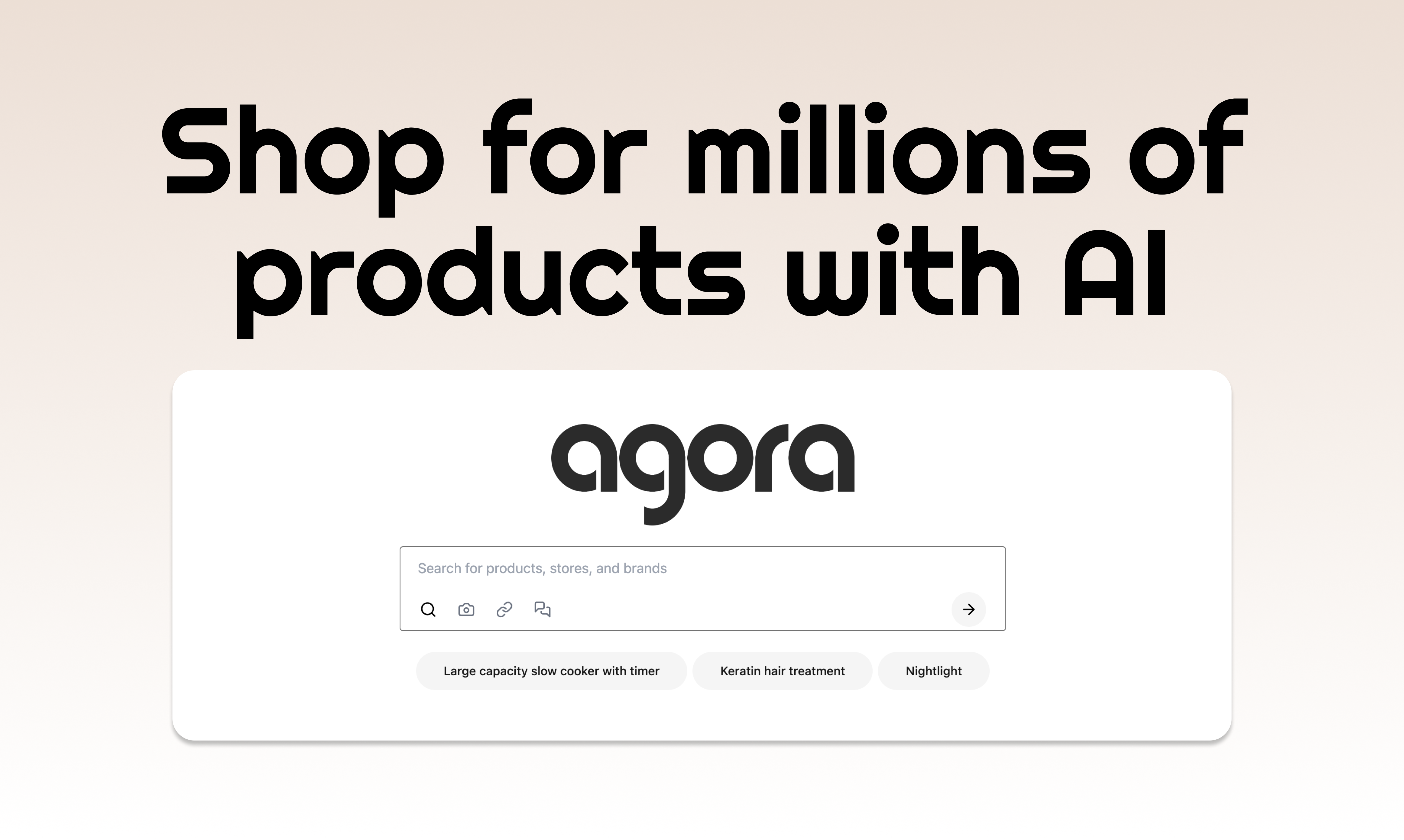 startuptile Agora-Shop for millions of products with AI