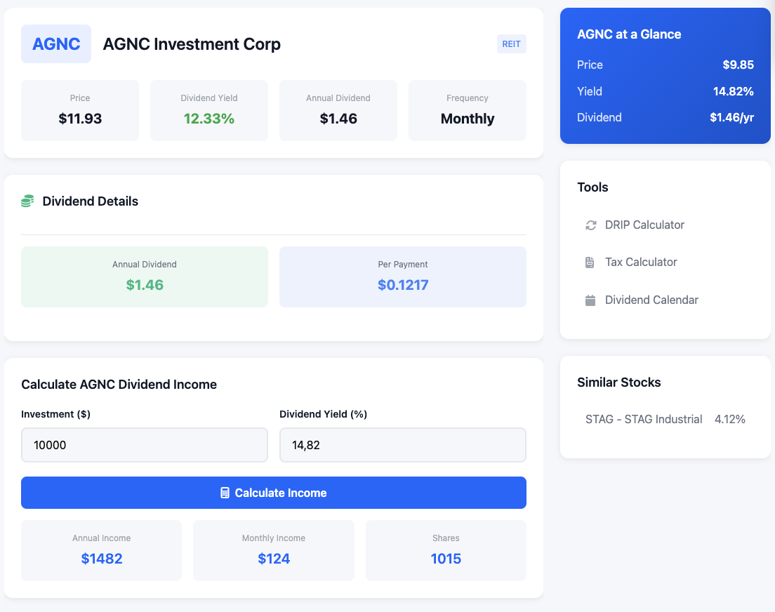 Dividend Calculator - Screenshot 5 showing product features and functionality