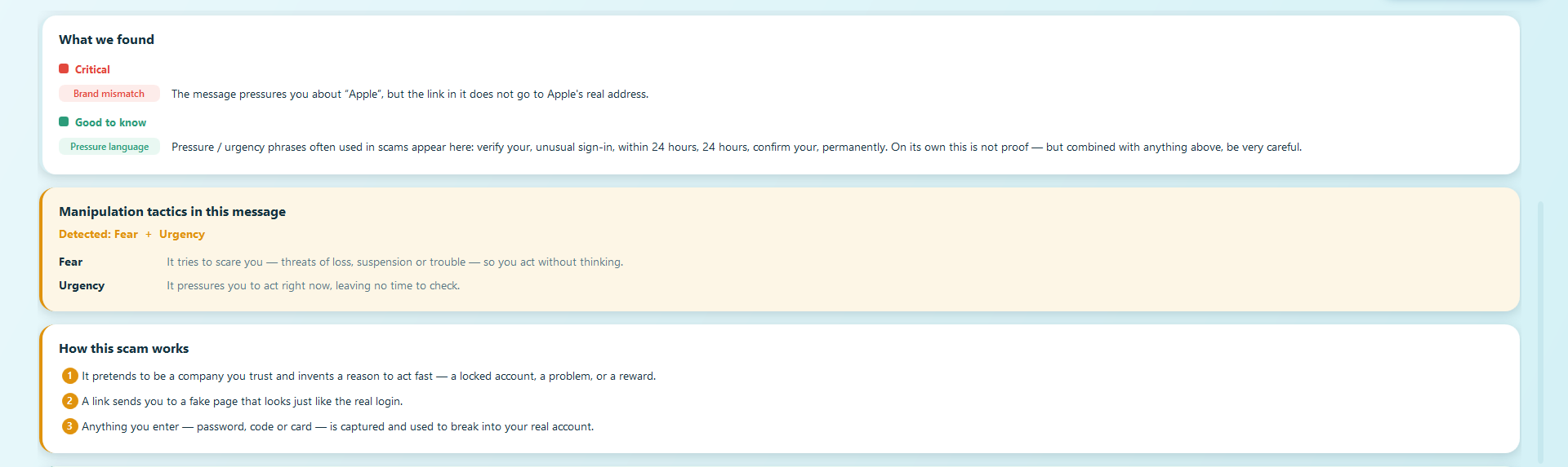 White Fin — Offline scam checker gallery image