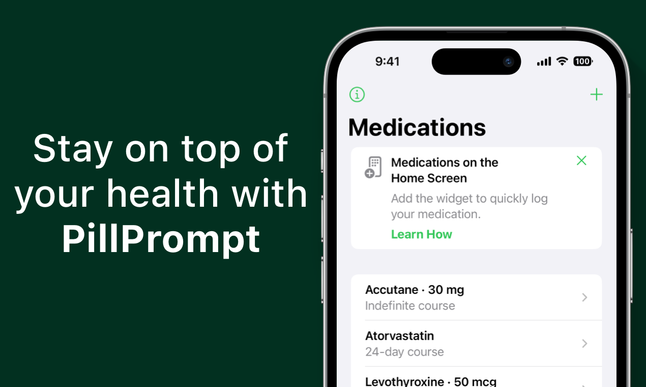 Media Pillprompt - Đăng nhập các loại thuốc và chất bổ sung của bạn với các vật dụng trên iOS 17 4
