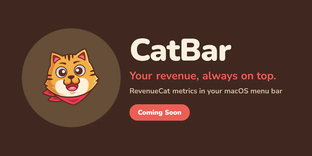 CatBar:直接在 macOS 選單列查看 RevenueCat 數據統計