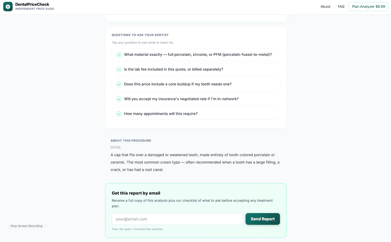 DentalQuoteCheck screenshot 2