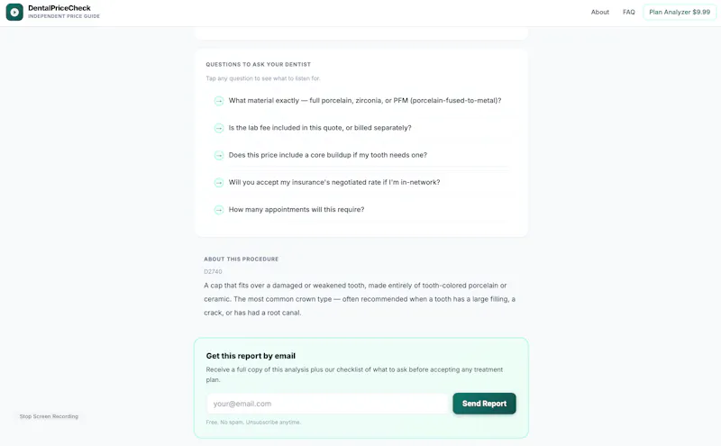 DentalQuoteCheck screenshot 2