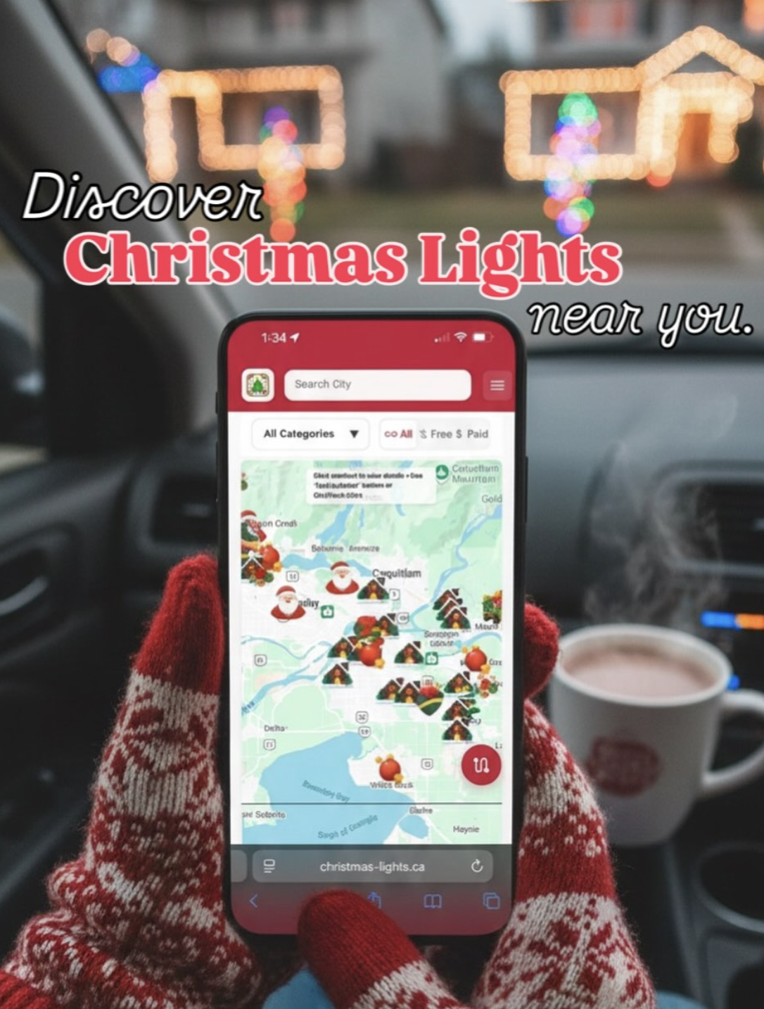 Christmas Lights Map - Main product screenshot demonstrating key features and user interface