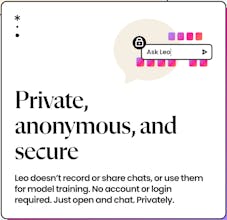 Experiencias en línea mejoradas: ilustración que muestra las mejores experiencias de usuario que ofrece Brave Leo, destacando los principios de privacidad en primer lugar.