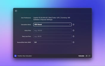 Raycast Position Size Calculator gallery image