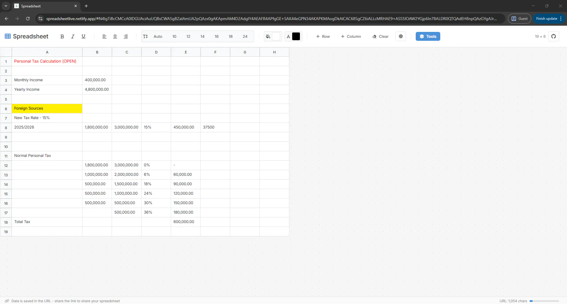 Spreadsheet gallery image