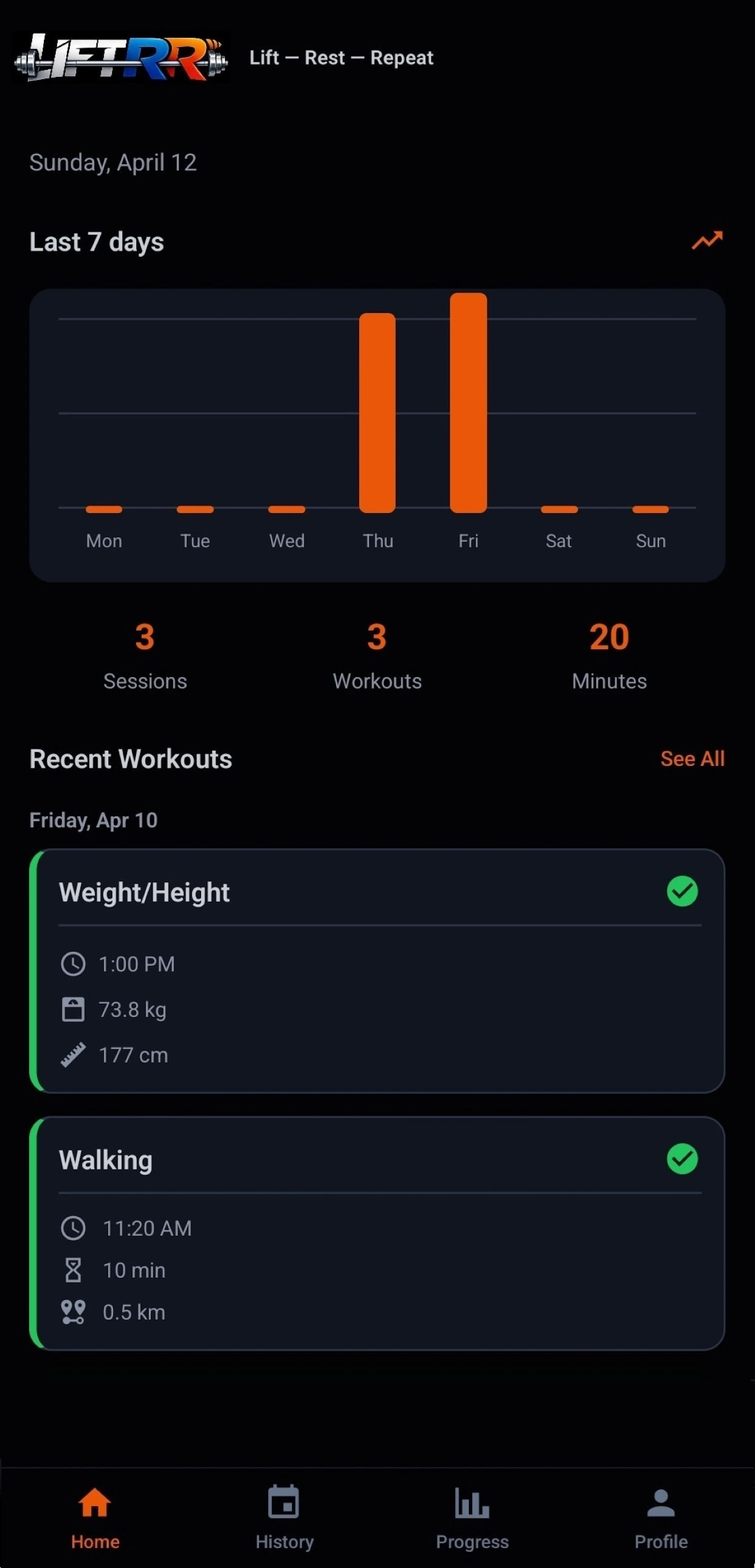 Lift - Rest - Repeat screenshot 1