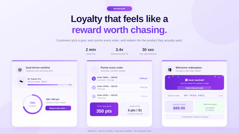 WishPoint - Loyalty towards one product screenshot 1