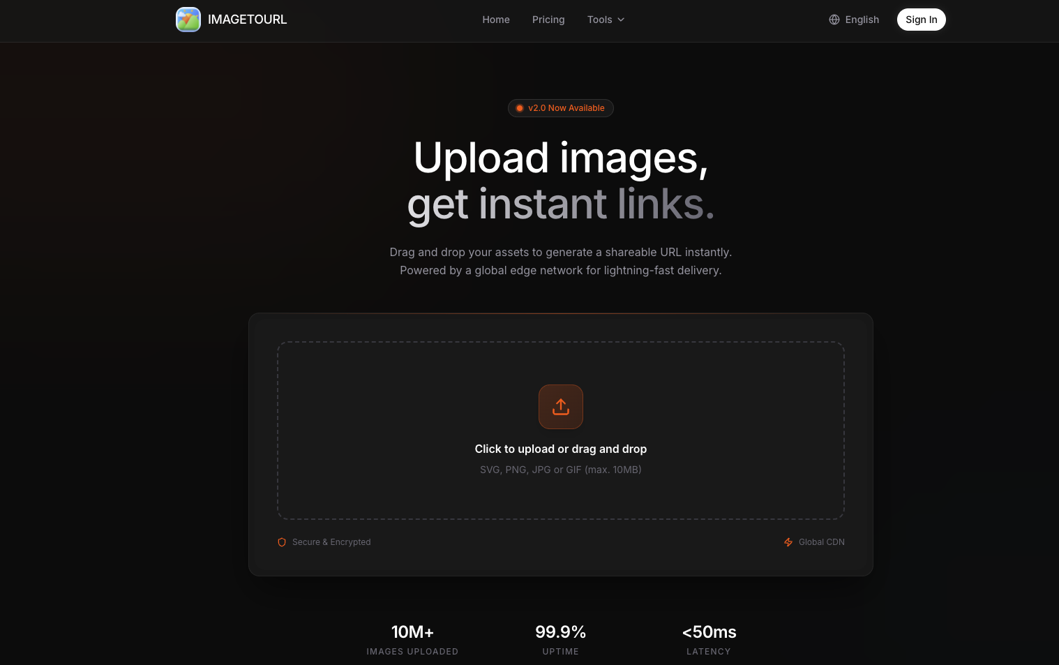 ImageToURL - Main product screenshot demonstrating key features and user interface
