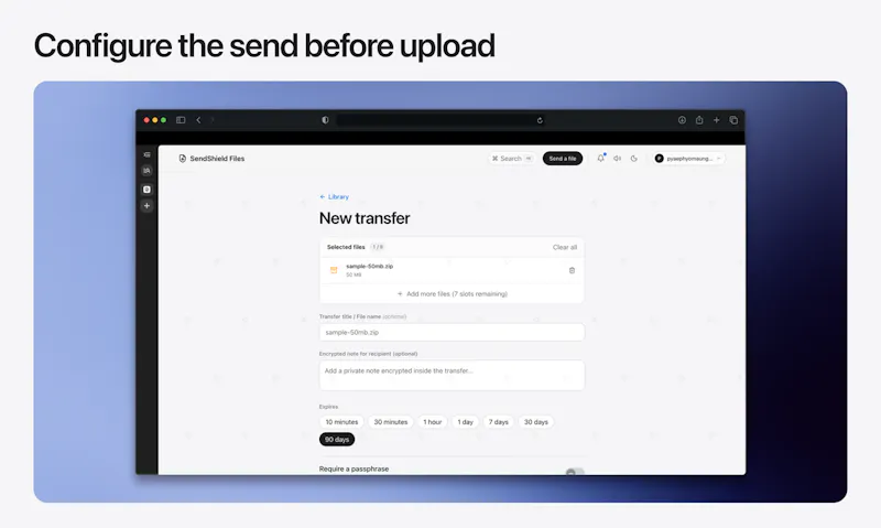 SendShield Files screenshot 1