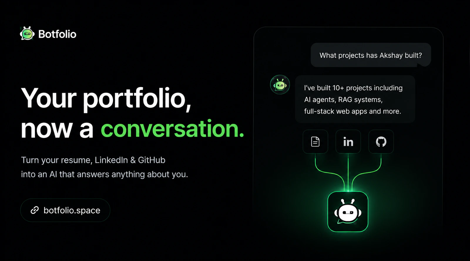 Botfolio screenshot 1